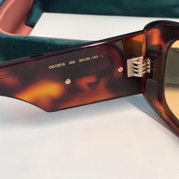 New Authentic Gucci Tortoiseshell Sunglasses with Brown Lenses GG1251s 002 - Picture 15 of 15